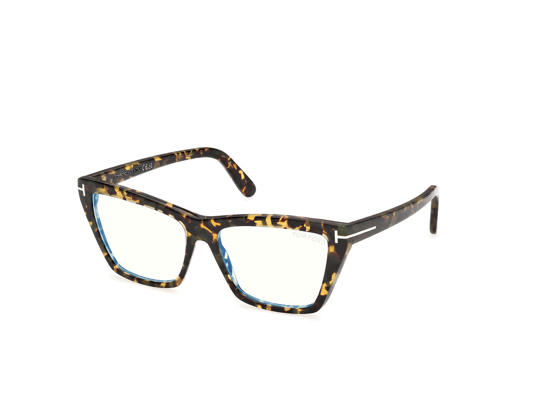 Brillen tom ford ft6189-b 055 havana cat eye femenino größe 55mm - Hauptansicht