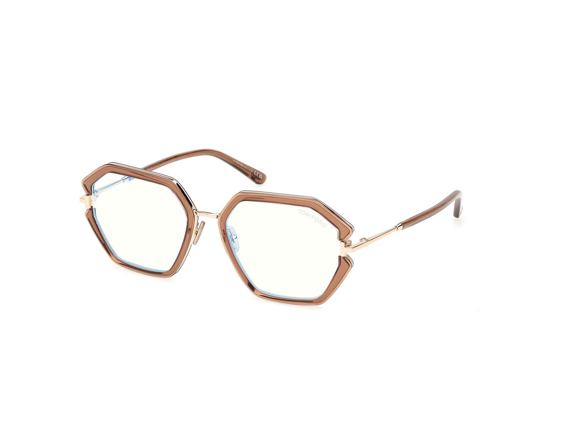 Brillen tom ford ft6195-b 045 marron geometric femenino größe 54mm - Hauptansicht