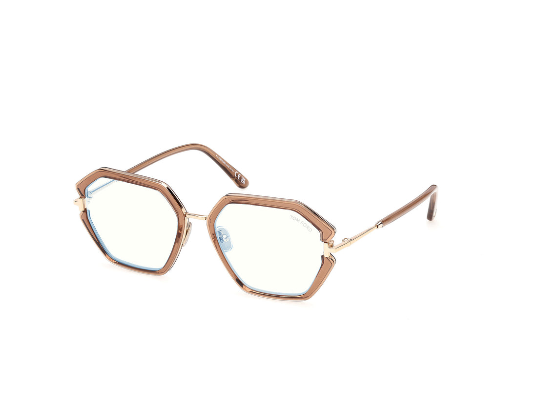 Brillen tom ford ft6195-b 045 marron geometric femenino größe 54mm - Detailansicht