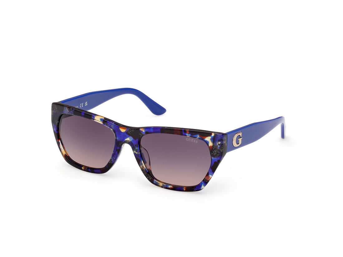 Solglasögon guess gu00203-h 92f azul geometric femenino storlek 56mm - Huvudvy
