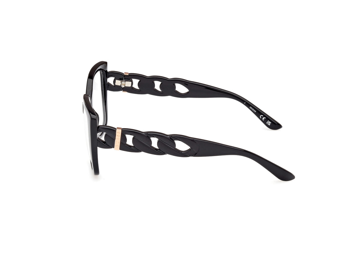 Óculos graduados guess gu50118 001 negro femenino tamanho 52mm - Vista de detalhe