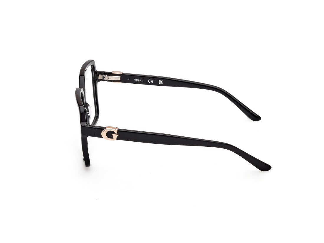 Óculos graduados guess gu50228 001 negro square femenino tamanho 56mm - Vista de detalhe