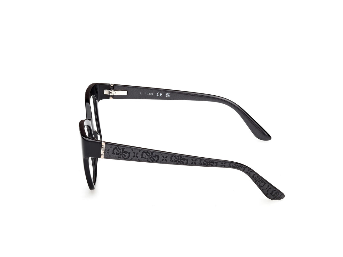 Óculos graduados guess gu50233 001 negro square femenino tamanho 53mm - Vista de detalhe
