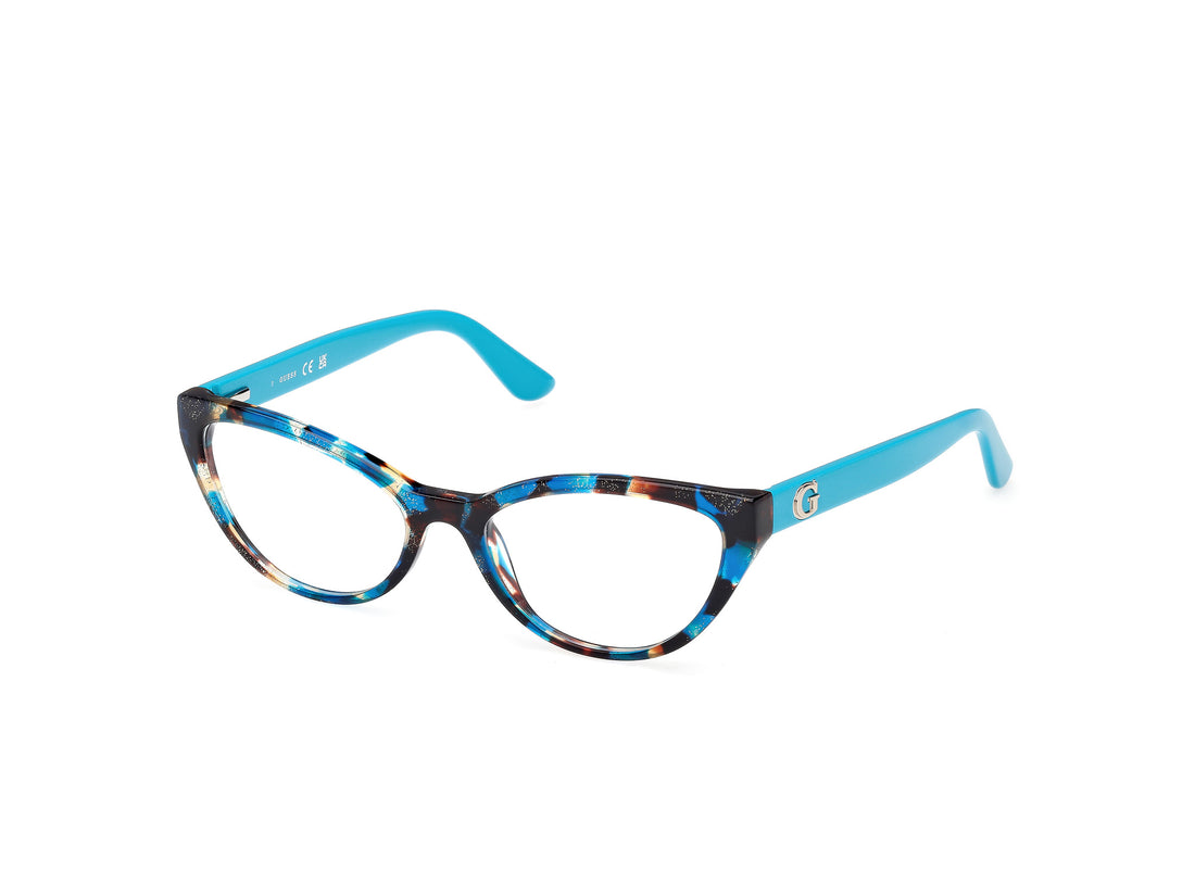Óculos graduados guess gu50236 087 azul cat eye femenino tamanho 54mm - Vista principal