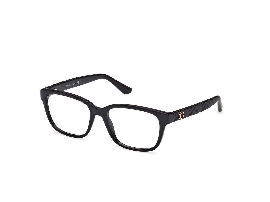 Prescription glasses guess gu50308 001 negro rectangular femenino size 53mm - Main view
