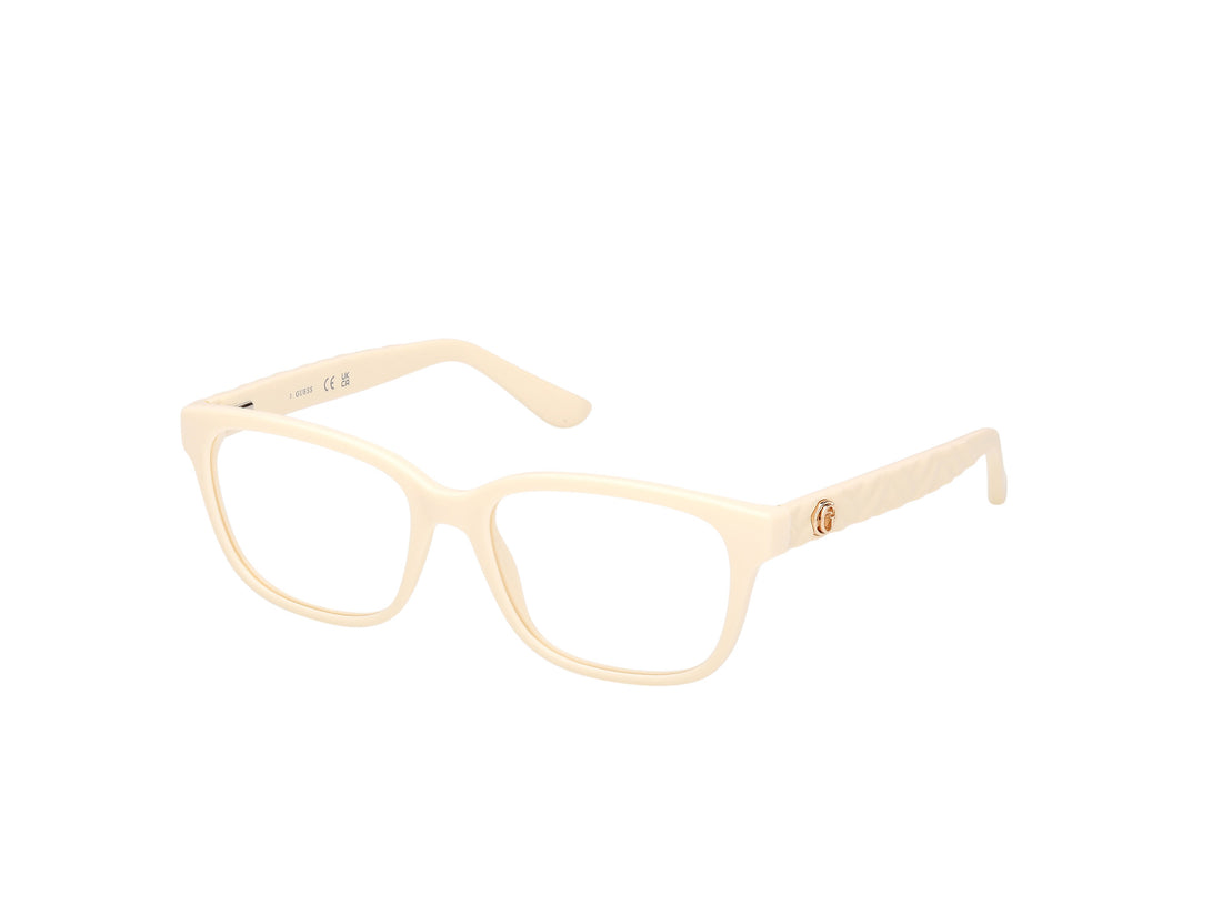 Prescription glasses guess gu50308 025 beige rectangular femenino size 55mm - Main view