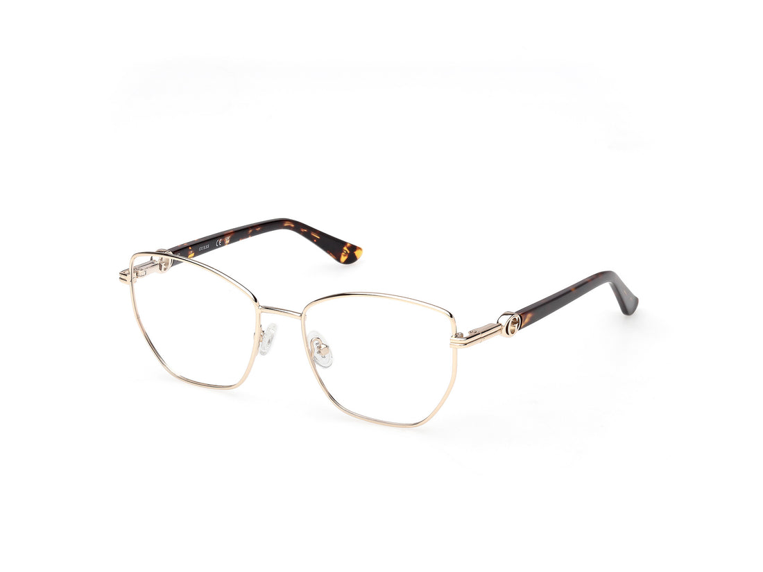 Prescription glasses guess gu50312 032 dorado geometric femenino size 52mm - Main view