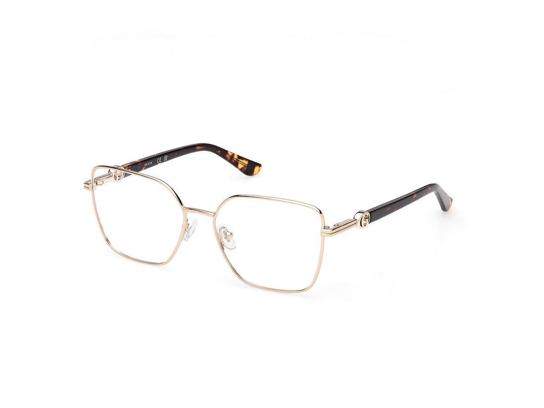 Prescription glasses guess gu50313 032 dorado square femenino size 55mm - Main view