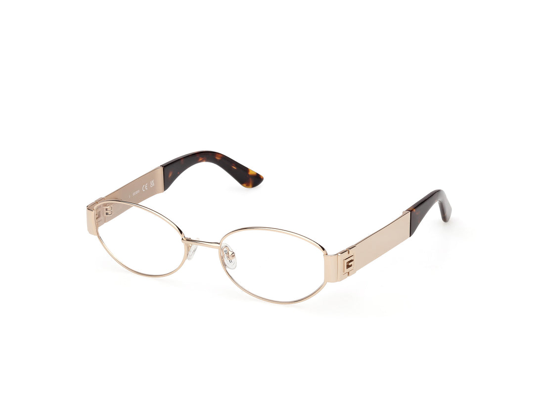 Prescription glasses guess gu50314 032 dorado oval femenino size 52mm - Main view