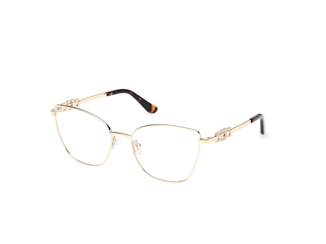 Prescription glasses guess gu50316 032 dorado cat eye femenino size 55mm - Main view