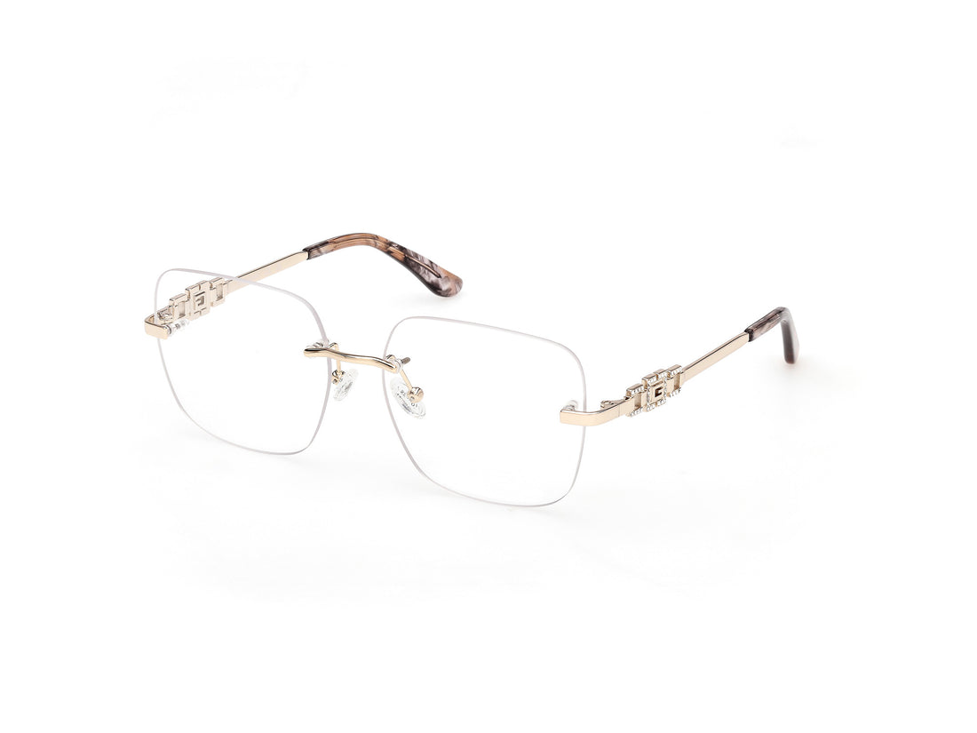 Prescription glasses guess gu50319 032 dorado square femenino size 56mm - Main view
