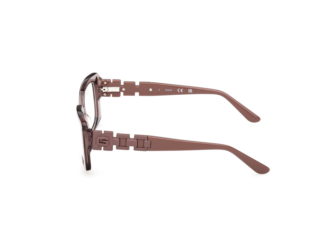 Prescription glasses guess gu50322 059 beige rectangular femenino size 51mm - Detailed view