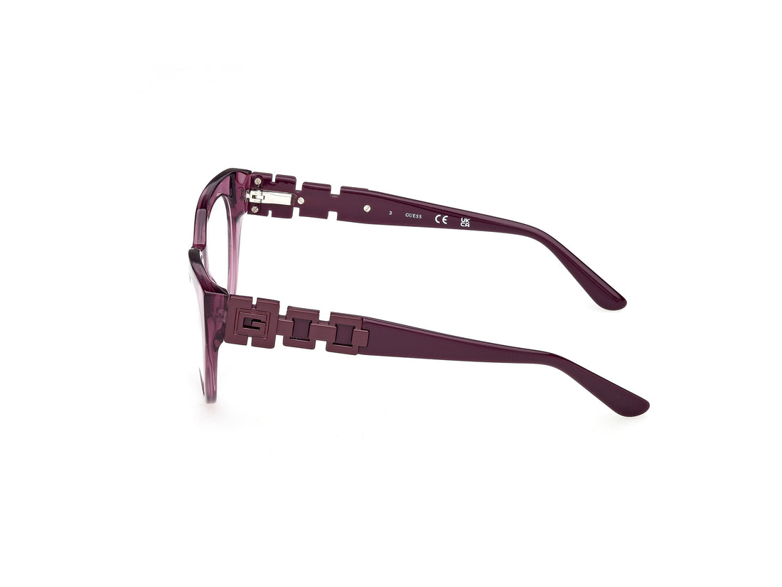 Brillen guess gu50323 081 violeta cat eye femenino größe 51mm - Detailansicht
