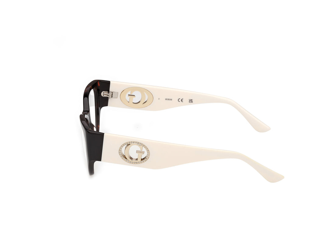 Óculos graduados guess gu50351 052 havana cat eye femenino tamanho 52mm - Vista de detalhe