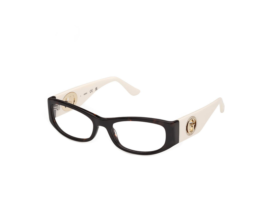 Óculos graduados guess gu50352 052 havana oval femenino tamanho 53mm - Vista principal
