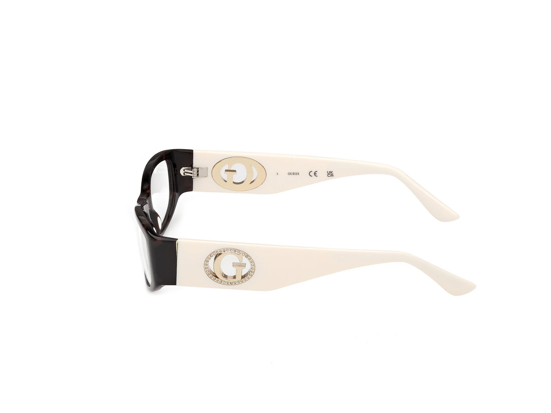 Óculos graduados guess gu50352 052 havana oval femenino tamanho 53mm - Vista de detalhe