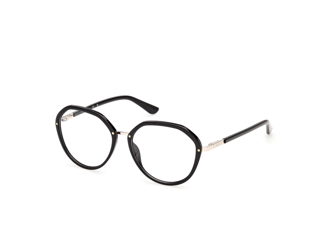 Óculos graduados guess gu50387 001 negro round femenino tamanho 53mm - Vista principal