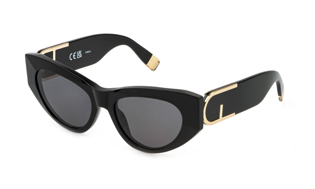 Solglasögon furla sfu881 0700 negro cat eye femenino storlek 54mm - Huvudvy