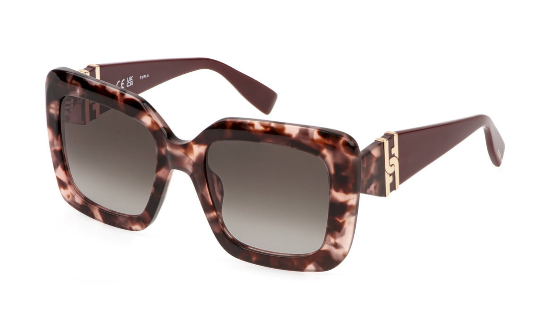 Solglasögon furla sfu883 0xap marron square femenino storlek 53mm - Huvudvy
