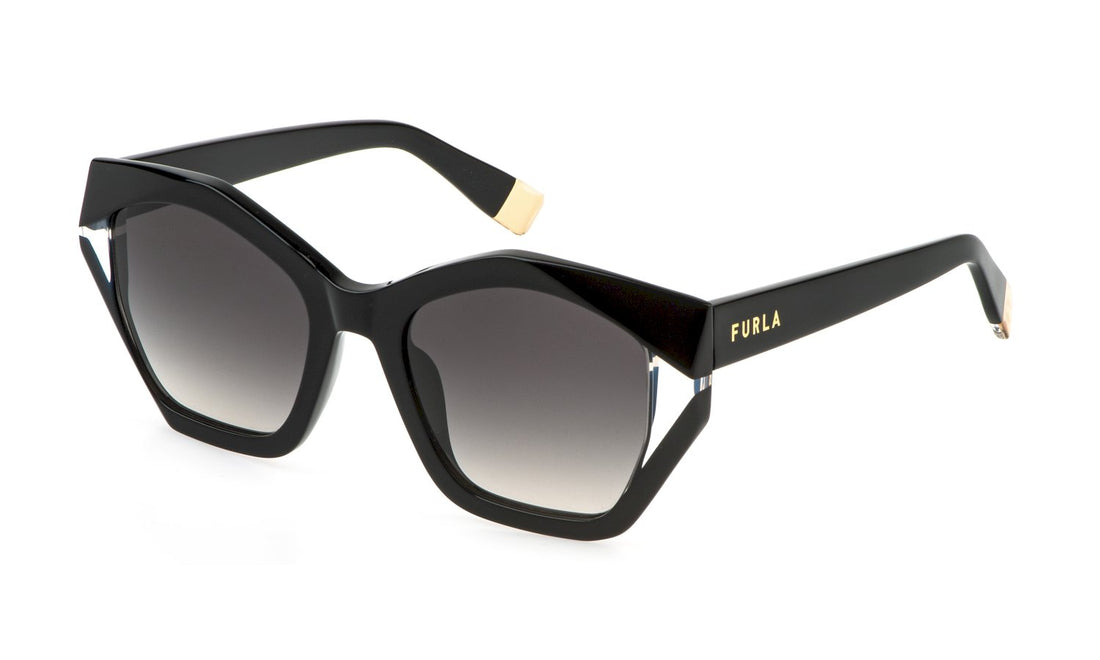 Solglasögon furla sfu885v 700y negro geometric femenino storlek 54mm - Huvudvy