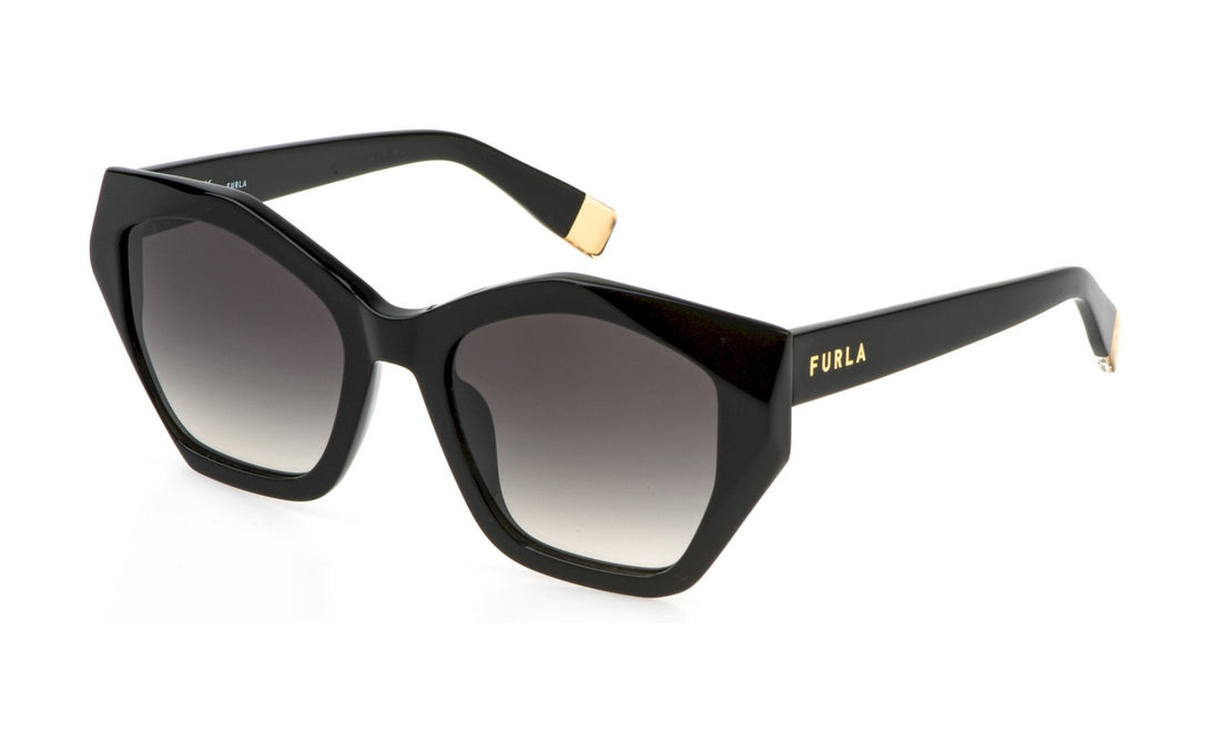 Solglasögon furla sfu885 0700 negro geometric femenino storlek 54mm - Huvudvy