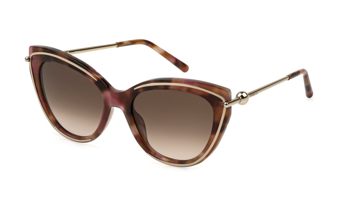 Solglasögon furla sfu889 01gq havana butterfly femenino storlek 55mm - Huvudvy