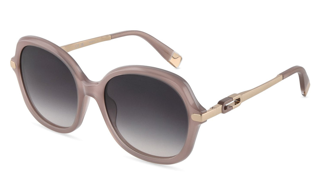 Óculos de sol furla sfub14 09xa beige geometric femenino tamanho 56mm - Vista principal