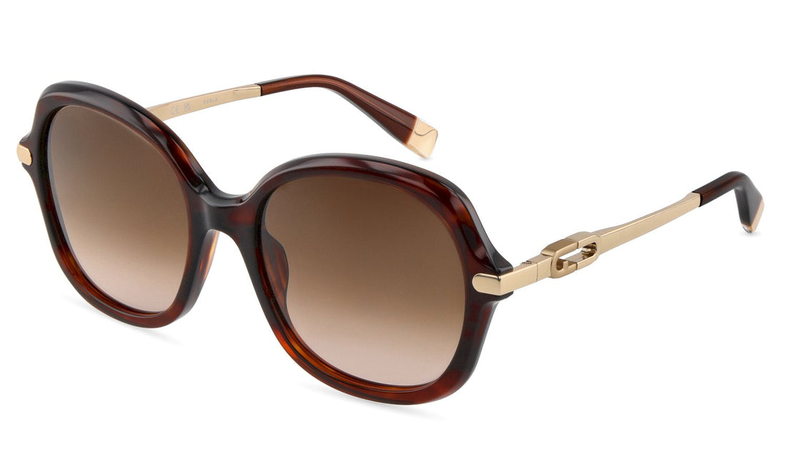 Óculos de sol furla sfub14 0ape havana geometric femenino tamanho 56mm - Vista principal
