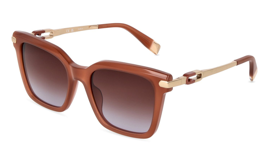 Óculos de sol furla sfub15 08yl marron square femenino tamanho 53mm - Vista principal