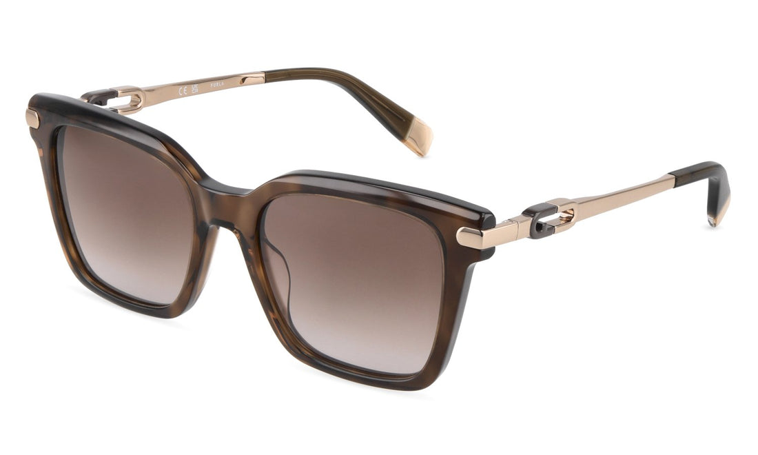 Óculos de sol furla sfub15 apey havana square femenino tamanho 53mm - Vista principal