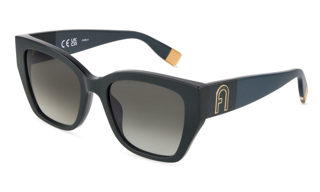 Óculos de sol furla sfub48v 06wt verde square femenino tamanho 54mm - Vista principal