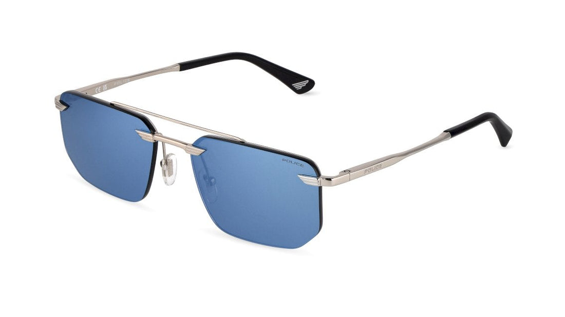 Óculos de sol police splu76 579b plateado geometric masculino tamanho 57mm - Vista principal