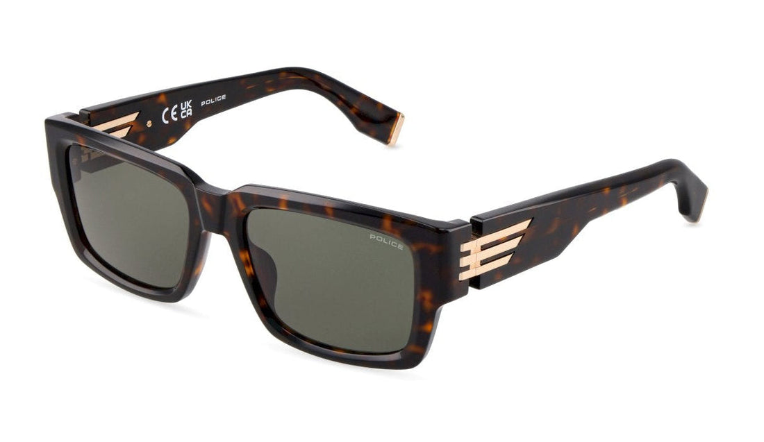 Óculos de sol police splu78 0722 havana square masculino tamanho 56mm - Vista principal