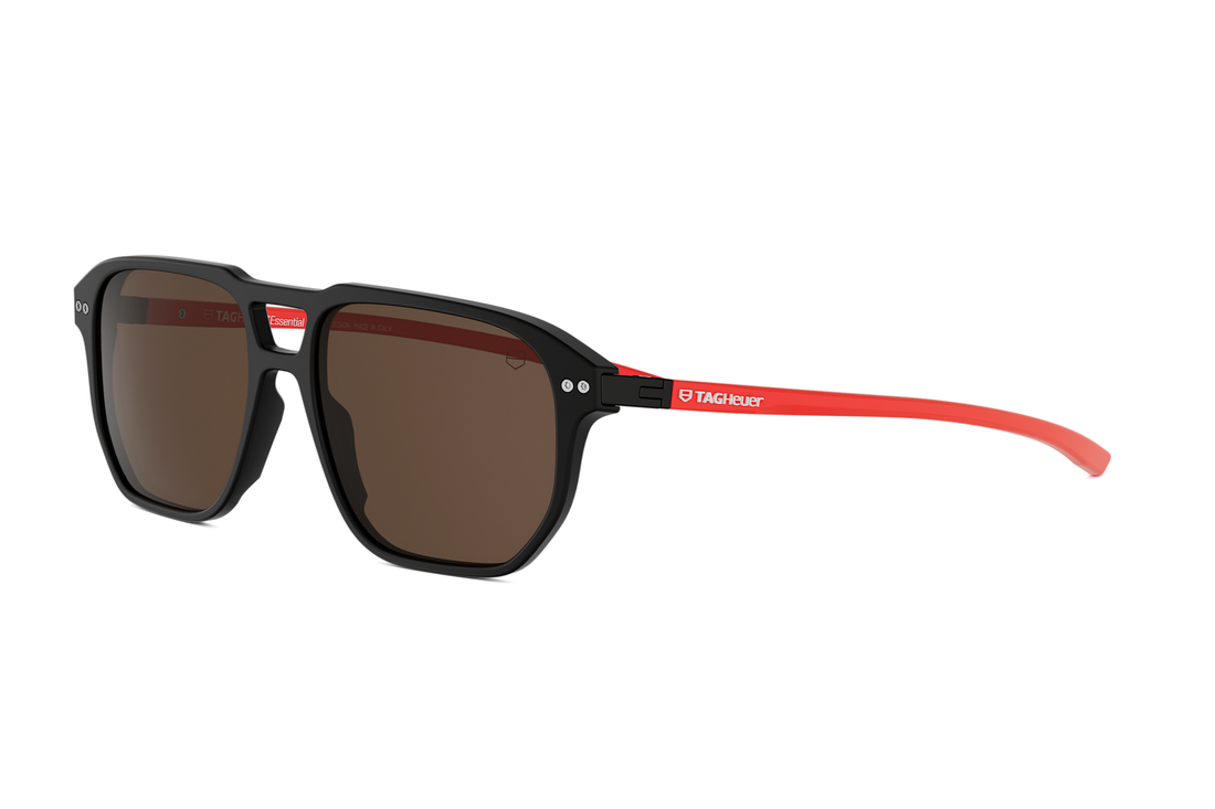 Sunglasses tag heuer essential tile th40064i 02e black geometric masculino size 54mm - Main view