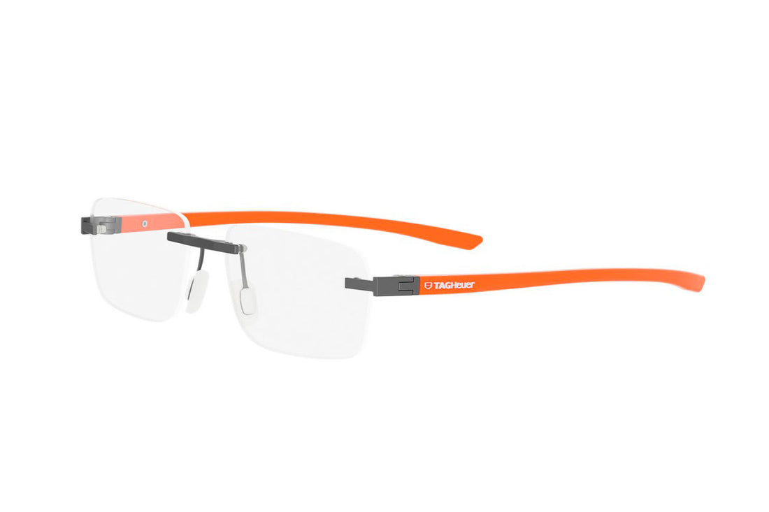 Prescription glasses tag heuer essential rimless th50030u 009 grey rectangular masculino size 54mm - Main view