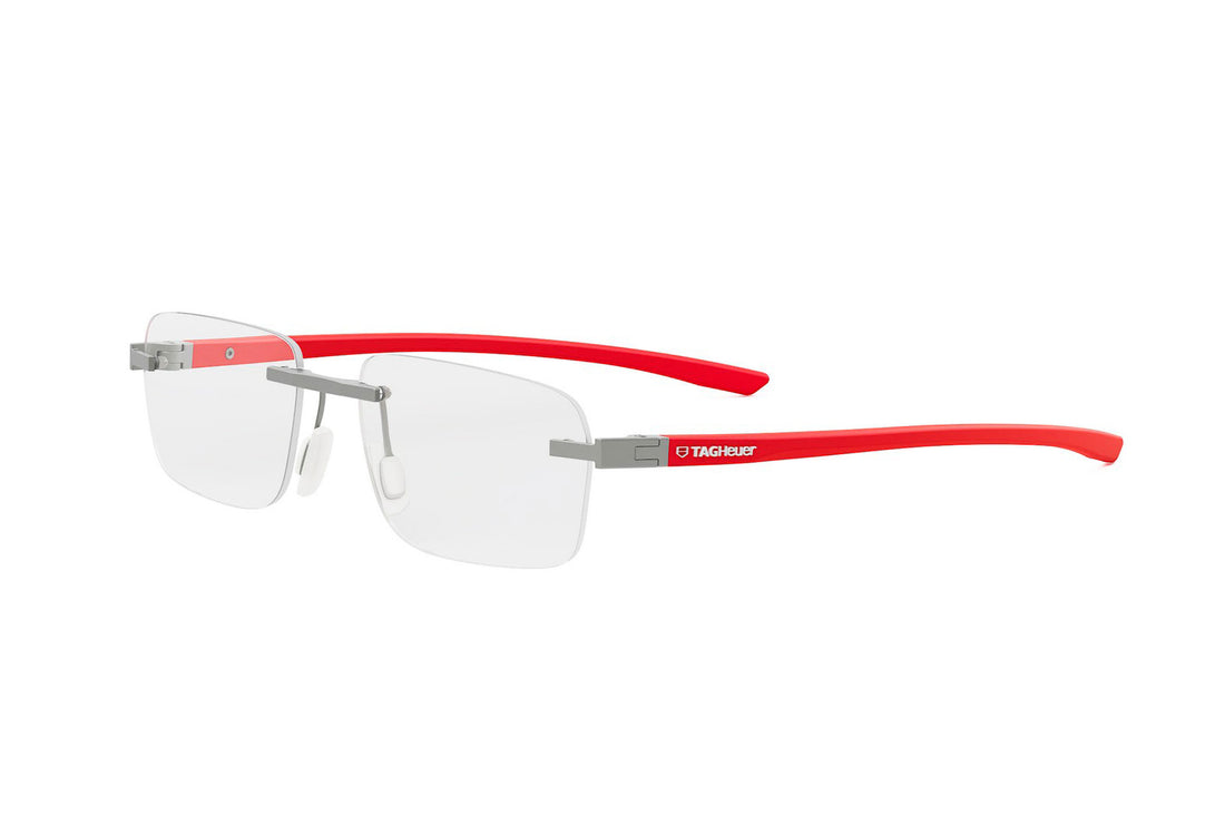 Prescription glasses tag heuer essential rimless th50030u 016 silver rectangular masculino size 54mm - Main view
