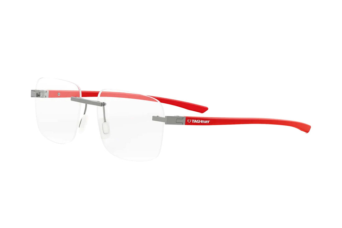 Prescription glasses tag heuer essential rimless th50031u 016 silver rectangular masculino size 56mm - Main view
