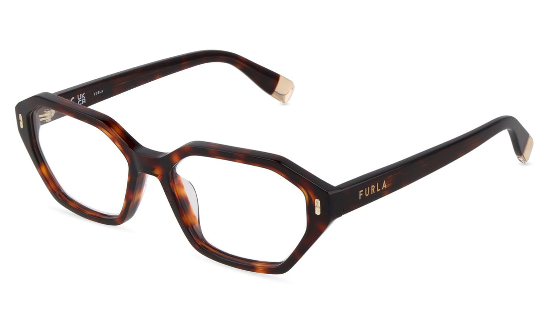 Óculos graduados furla vfub59 0714 havana geometric femenino tamanho 53mm - Vista principal