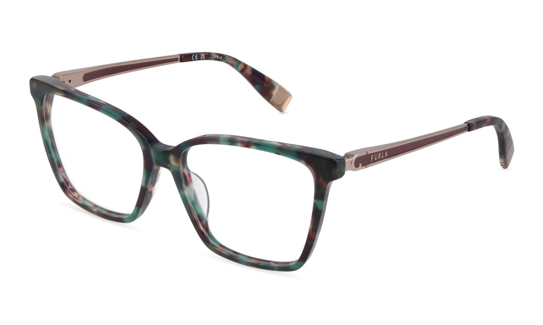 Óculos graduados furla vfub60 092i verde square femenino tamanho 55mm - Vista principal