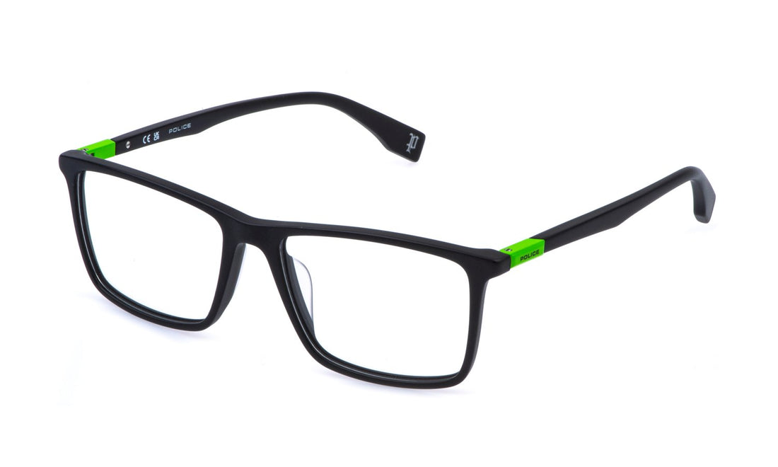 Prescription glasses police vplr58 0703 negro square masculino size 53mm - Main view