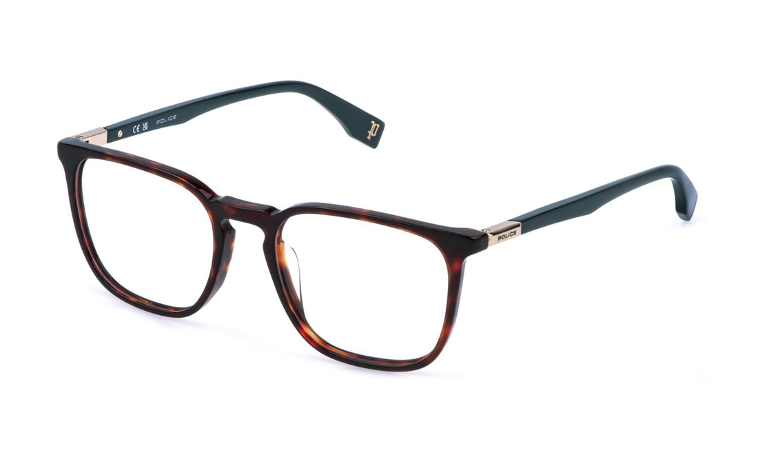 Prescription glasses police vplr59 0710 havana square masculino size 53mm - Main view