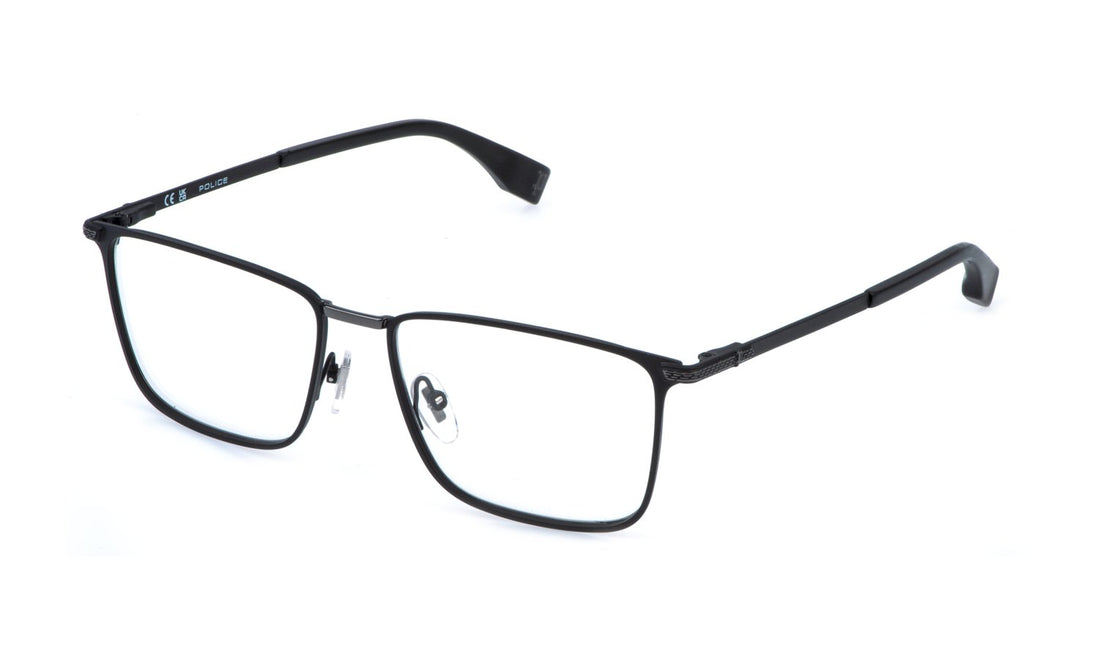 Prescription glasses police vplr64 0599 negro square masculino size 54mm - Main view