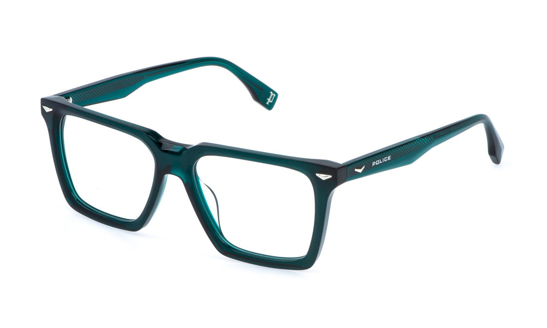 Prescription glasses police vplr66e 0g61 verde square masculino size 53mm - Main view