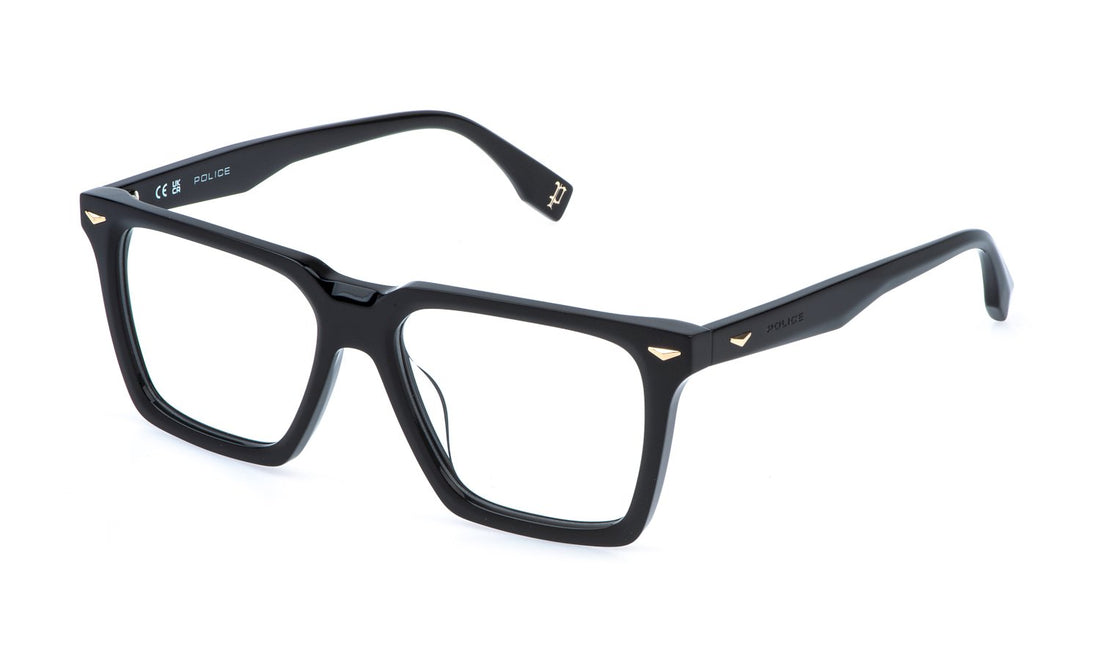 Prescription glasses police vplr66 0700 negro square masculino size 53mm - Main view