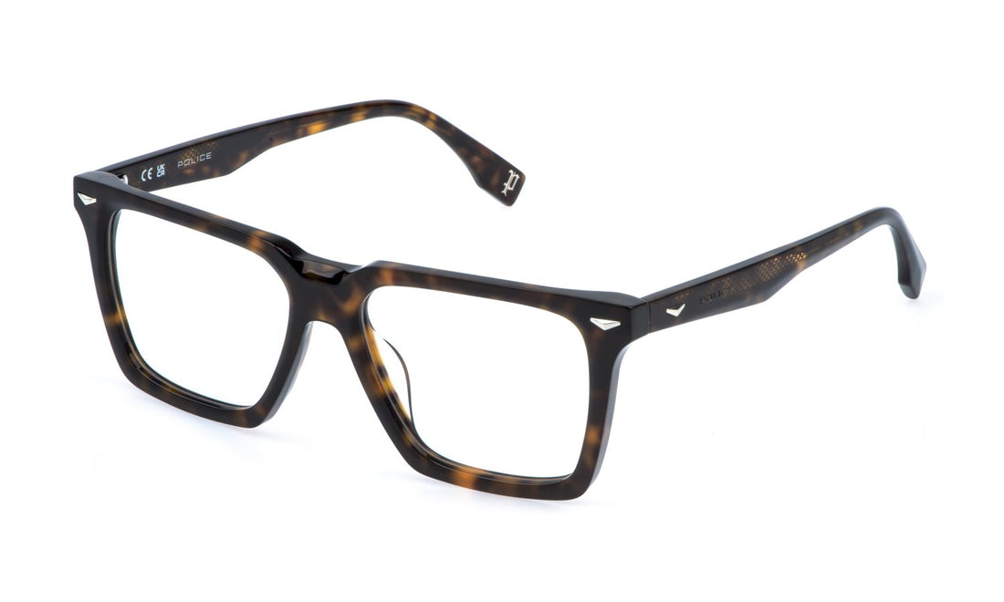 Prescription glasses police vplr66 706y havana square masculino size 53mm - Main view