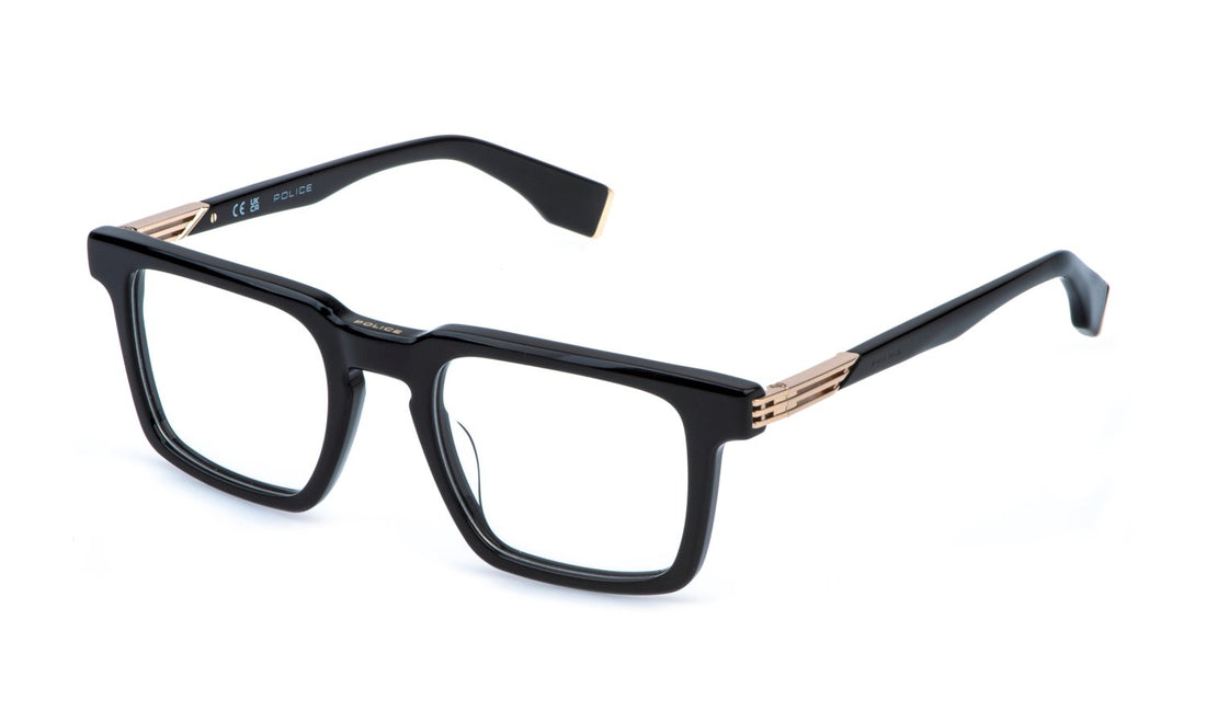 Prescription glasses police vplr69 0700 negro square masculino size 50mm - Main view