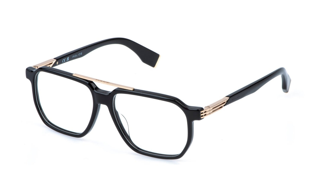 Prescription glasses police vplr70 0700 negro geometric masculino size 55mm - Main view