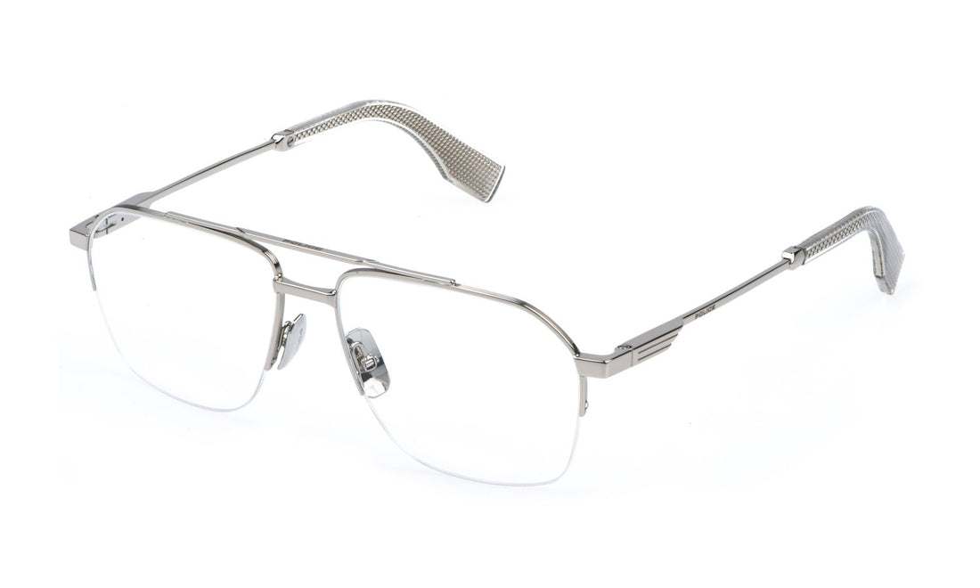 Occhiali da vista police vplr71e 0579 plateado square masculino taglia 56mm - Vista principale