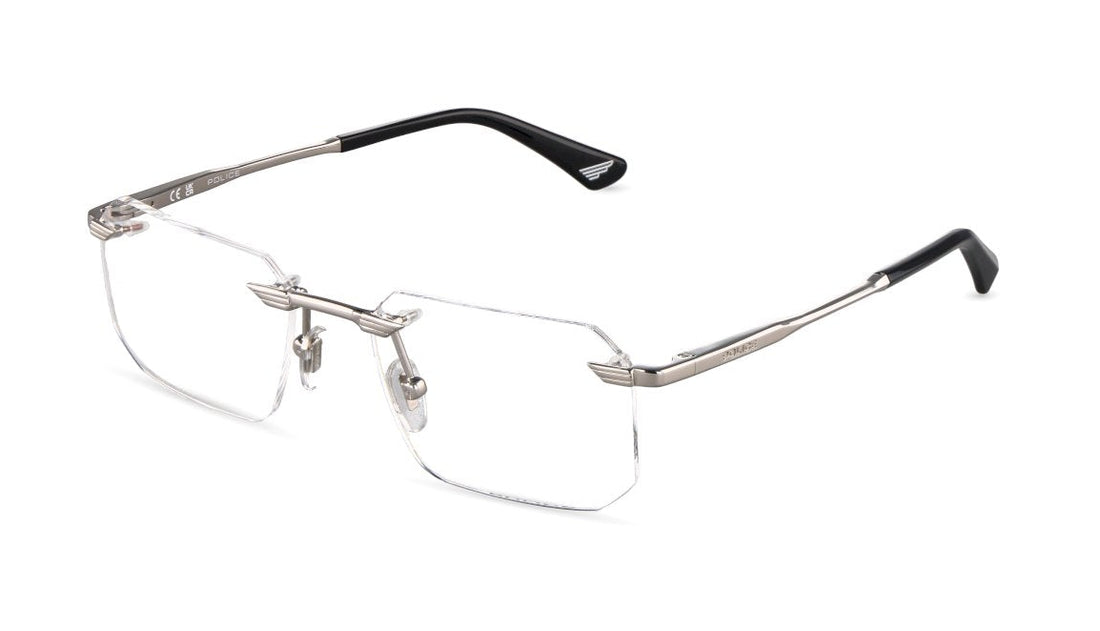 Brillen police vplu64 0579 plateado geometric masculino größe 55mm - Hauptansicht