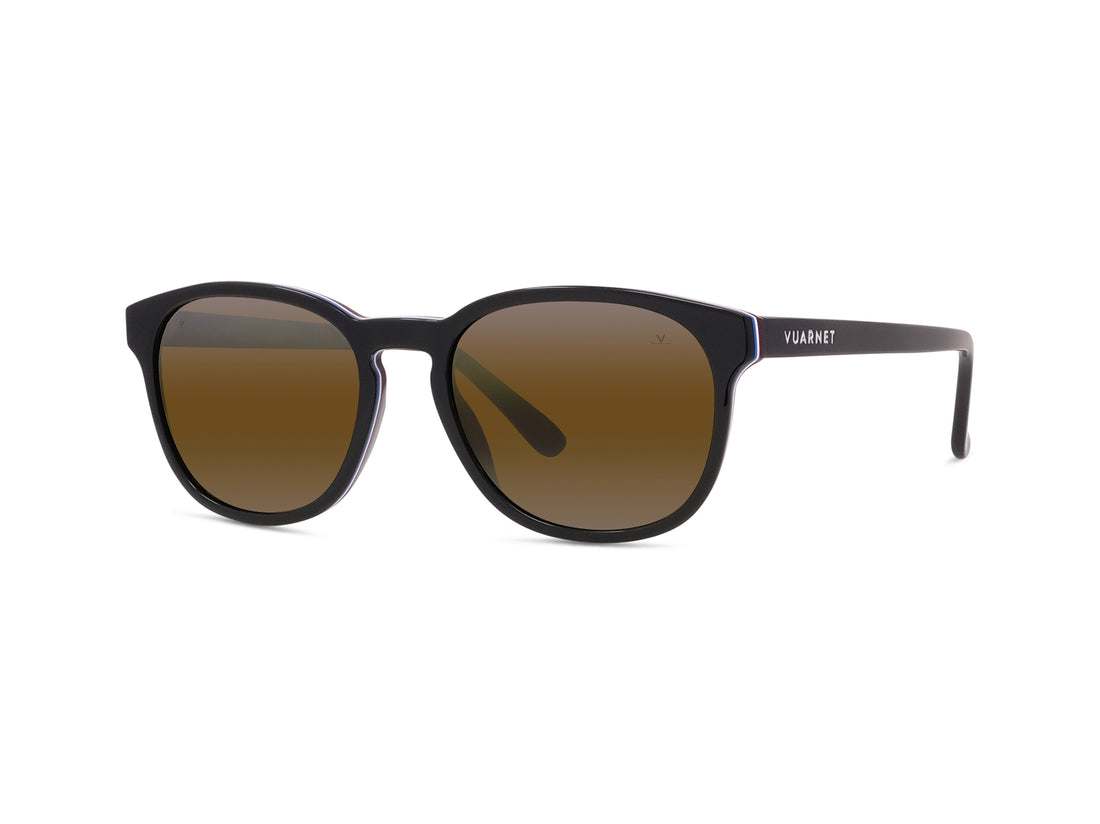 Sunglasses vuarnet belvedere 02 vu40011i 05q black square masculino size 54mm - Main view